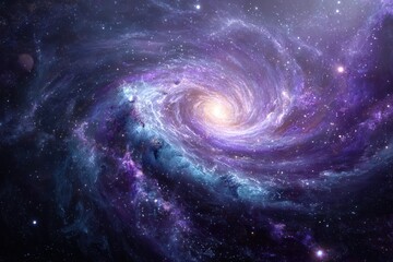 Stunning Spiral Galaxy in Purple and Blue