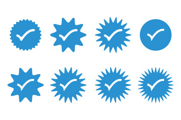set of verified badge icon, Instagram verified badge icon, twitter badge icon, vector stickers, label icon.