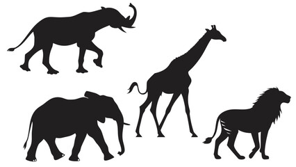 Safari Silhouettes: A striking collection of African safari animals in dynamic silhouettes, perfect for adding a touch of adventure to your projects.
