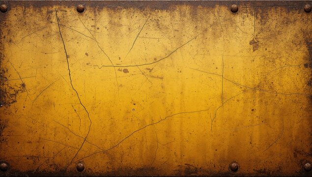 Grungy yellow metal surface with a textured finish, suitable for industrial design backgrounds - Powered by Adobe