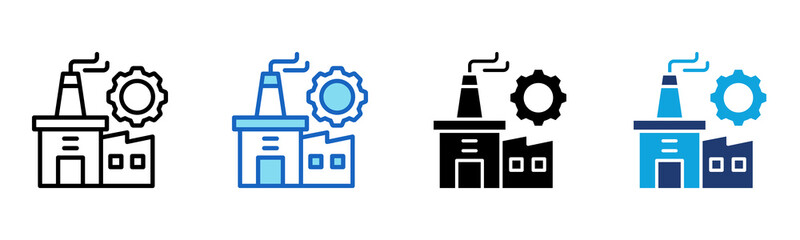 Industrial Icon Multi Style Vector Illustration