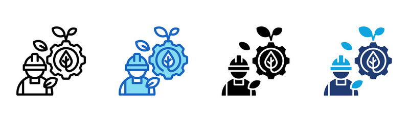 Environmental Engineering Icon Multi Style Vector Illustration