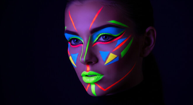 Neon Face Paint Under Blacklight