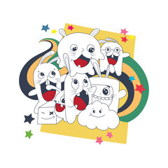 cute animal cartoon character illustrations