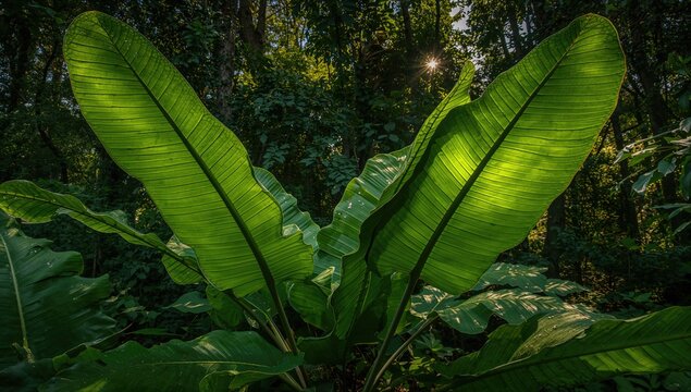 Cassava leaves in lush Indonesian forests, potential for fiber-rich meal