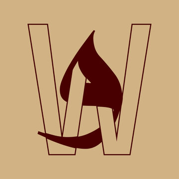 Letter W and Arabic letter Waw (و) monogram logo. Elegant calligraphy fusion design.
