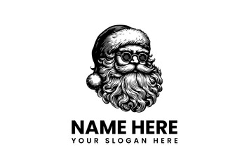 Vintage Santa Claus Logo Design Customizable Template for Christmas Branding and Festive Promotions