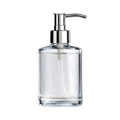 Obraz premium transparent glass soap dispenser bottle isolated on transparent background