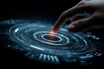 Exploring the dynamics of digital icons and big data interaction. Data streams. Futuristic big data interface: holographic precision and depth. Network connectivity. Communication network.