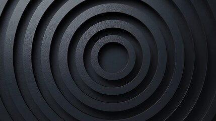 Fototapeta premium Abstract dark background with concentric circles creating a sense of depth and optical illusion with textured surface