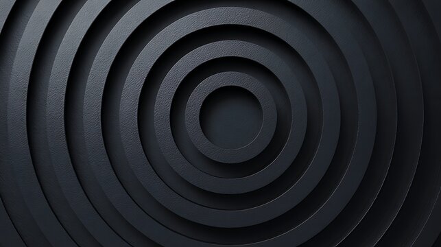Abstract dark background with concentric circles creating a sense of depth and optical illusion with textured surface