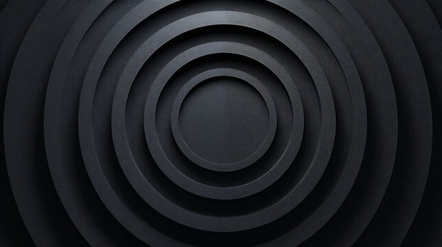 Abstract dark textured concentric circles creating a deep hypnotic vortex effect with a rough grainy surface and dramatic lighting - Powered by Adobe