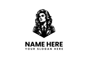 Elegant Woman in Suit A Stylish and Professional Logo Design
