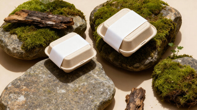 Recycled cardboard packaging for sustainable eco concept