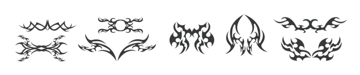  set neotribal yk aesthetic tattoo gothic cover flame