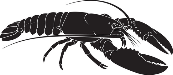 Striking silhouette of a lobster underwater scene marine life seafood food ingredient