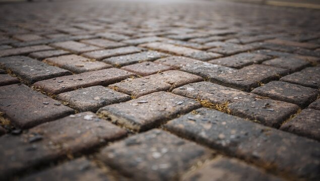 Clinker paving stones in close-up view, showcasing unique texture and design