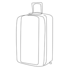 Trolly bag Continuous one line art vector of luggage design and Vector illustration.