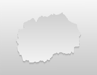 White map North Macedonia, template Europe country