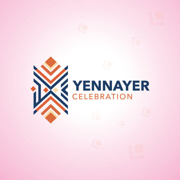 Abstract Geometric Logo for Yennayer Celebration