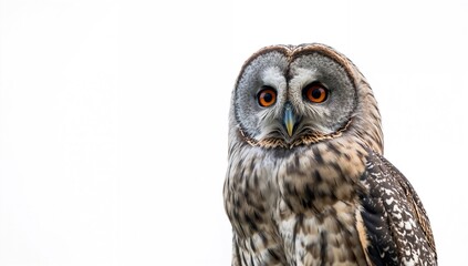 Close-up of an Eurasian eagle-owl with bright orange eyes, resting on a tree branch, showcasing a focus on wildlife observation