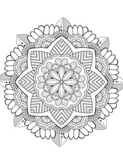 PrintFlowers coloring mandala  pages for adules