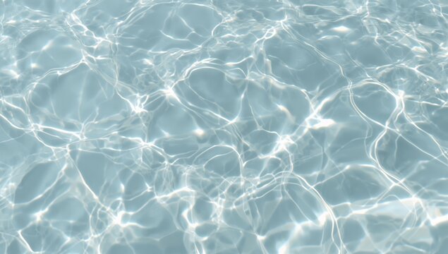 Sunlight shimmering on water surface with textured overlay effect for photos or mockups. Natural soft gray shadow and caustic patterns created by light refraction on waves. Extended banner design