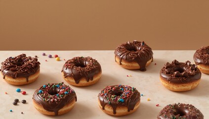 Chocolate Donuts, sweet treat for snacking, awareness of National Donut Day