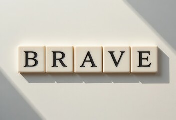 Inspirational Word Art Displaying the Word Brave in Modern Design