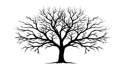 Obraz premium Striking bare tree silhouette captures the essence of winter's stark beauty and natural structure