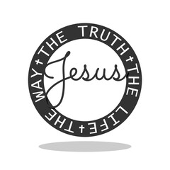 Jesus, The way, The Truth, The Life icon with shadow