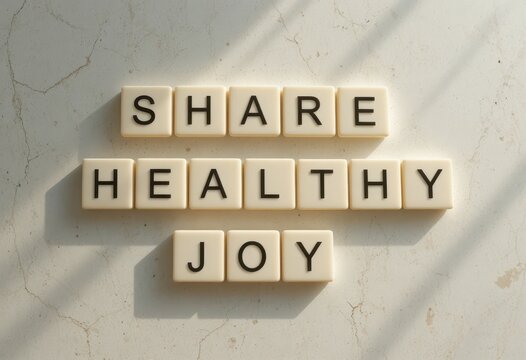 Inspiring Message of Sharing Healthy Joy Through Creative Letter Tiles