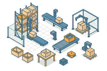 Modular isometric components for automated warehouse logistics and supply chain