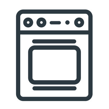 Minimalist kitchen oven icon for design.