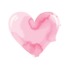 Minimalist Watercolor Heart Vector Illustration in Soft Pink Tones for Romantic and Love Themed Designs