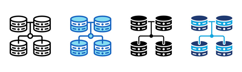 Database Connection Icon Multi Style Vector Illustration
