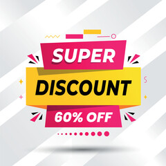 Super Discount Sale Banner with Limited Time Offer	
