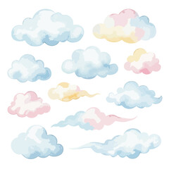 Minimalist Cloud Vector Pattern in Soft Pastel Colors with Organic Shapes for Modern Design