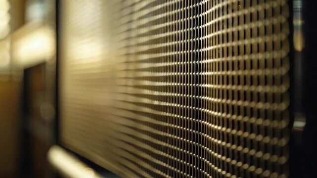Video A close-up shot of a metal fence with a blurred background