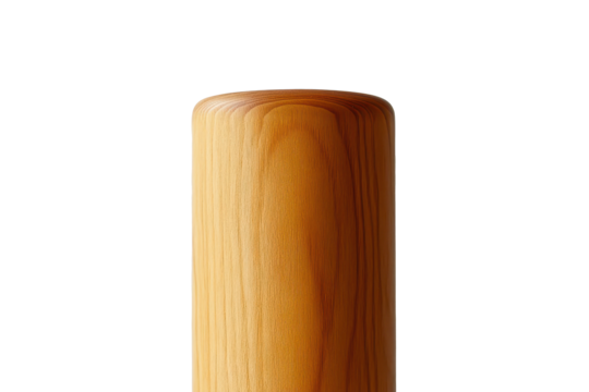 Wooden baseball bat: A close-up shot of a baseball bat in natural wood, showcasing its polished surface and the grain patterns of the wood. 