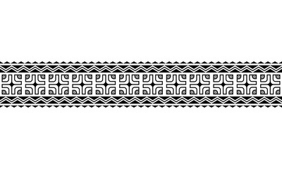 Maori polynesian tattoo bracelet. Tribal sleeve seamless pattern vector. Samoan border tattoo design fore arm or foot. Armband tattoo tribal. band fabric seamless ornament isolated on white background