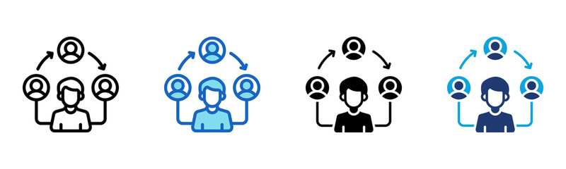 User Connection Icon Multi Style Vector Illustration