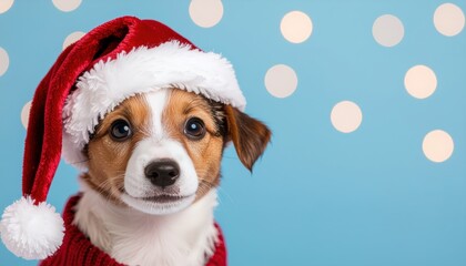 Festive dog portrait studio pet photography winter wonderland close-up christmas spirit