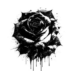 grunge rose vector