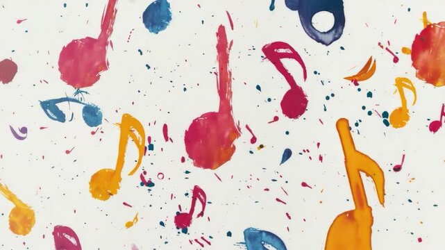 Video Vector  of musical notes on a white background, perfect for music-related designs and projects