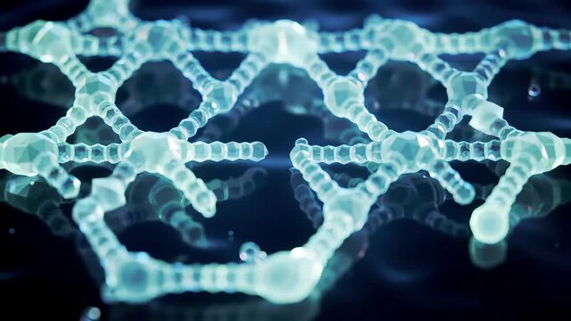 Abstract Molecular Structure Grid Moving Loop - AI Generated Technology Background