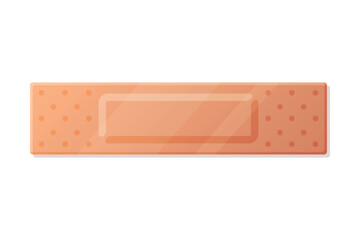 Medical Plaster or Adhesive Bandage for Injuries Vector Illustration