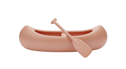 Pink Canoe with Paddle: Minimalist Design for Water Adventures.