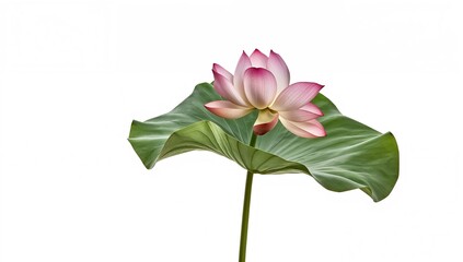 Lotus Tree, Isolated Against White Backdrop, Symbol of Serenity