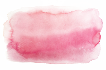 Abstract pink watercolor stain isolated on transparent background for design use